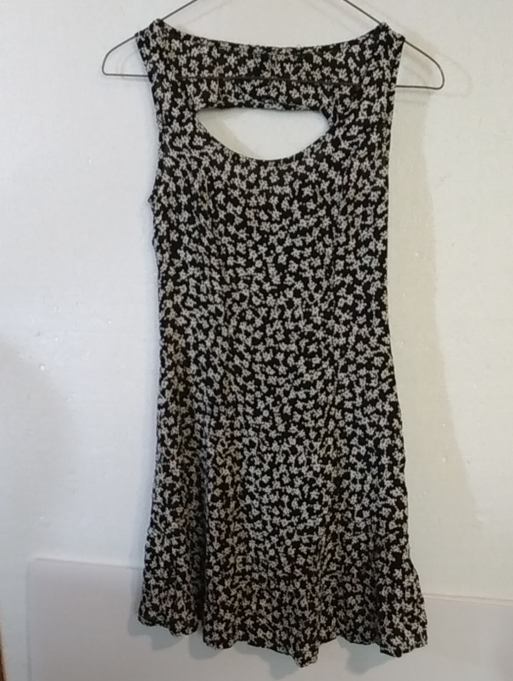 Black and White Floral Cutout Sundress
